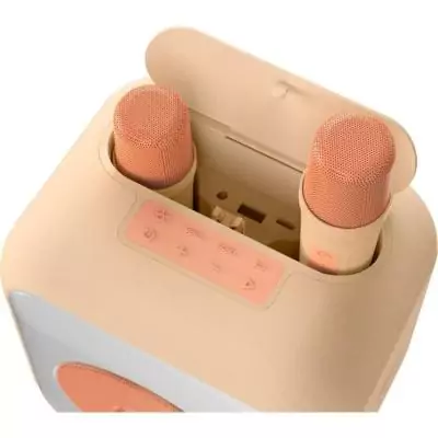 Enceinte karaoké lumineuse BIGBEN - Peche - Bluetooth - 30W - 2 micros sans fil USB-C - Égaliseur - Batterie Li-on Enceinte karaoké lumineuse BIGBEN - Peche - Bluetooth - 30W - 2 micros sans fil USB-C - Égaliseur - Batterie Li-on