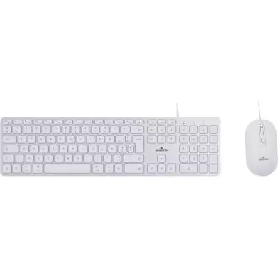 Pack clavier souris filaire - BLUESTORK - KB Mac - Compatible Mac - Blanc