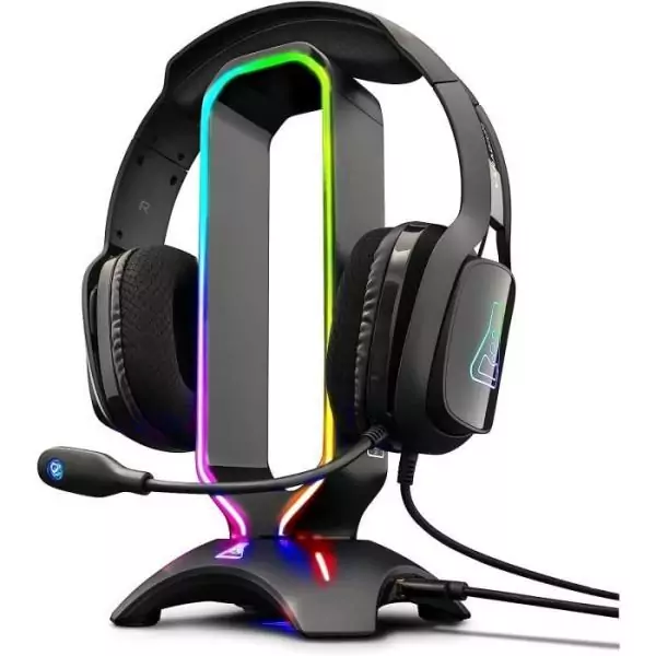 Support pour Casque Gamer - The G-Lab - K-STAND RADON - RGB - USB - Noir