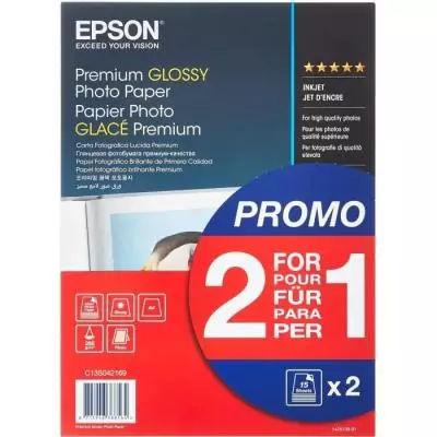 Papier photo brillant premium EPSON A4 - 255g/m2 - Pack de 30 feuilles Imprimez vos souvenirs en haute qualité avec ce papier ph