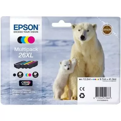 Encre EPSON T2636 XL Ours Polaire - Pack Couleurs (C13T26364010)