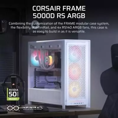 Boitier PC CORSAIR FRAME 5000D Blanc - Refroidissement jusqu'à 420 mm