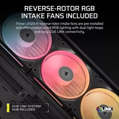 Boitier PC CORSAIR FRAME 4500X LX-R RGB Noir - Refroidissement avec 2 radiateurs