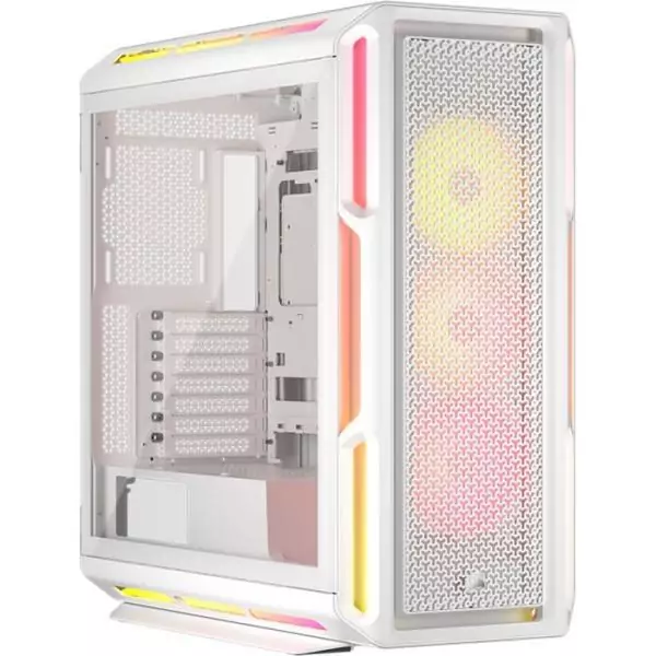 Boîtier PC ATX - CORSAIR - 5000T LX RGB - 3 Ventilateurs LX120 RGB - Éclairage Aurora RGB - Blanc