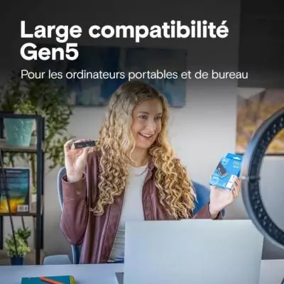 CRUCIAL - P510 - SSD interne - 2&nbsp;To -&nbsp;PCIe&nbsp;Gen4 NVMe&nbsp;M.2 - Vitesse lecture jusqu'a 11000 Mo/s - CT2000P510SSD8