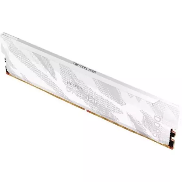 Mémoire gamer - CRUCIAL Pro OC - CP16G64C32U5W - 16 Go DDR5-6400 UDIMM - CL32 avec dissipateur thermique - Blanc