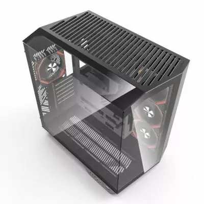 Boitier sans alimentation - DARKFLASH DY470 - Cube - Format ATX - Noir Boitier sans alimentation - DARKFLASH DY470 - Cube - Format ATX - Noir