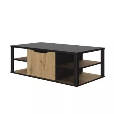 Table basse bar GAMI - Noir et chene Artisan - L110 x H38 x P60 cm Table basse bar GAMI - Noir et chene Artisan - L110 x H38 x P60 cm