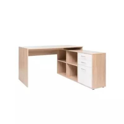 Bureau d'angle London - Style chene sonoma et blanc Bureau d'angle London - Style chene sonoma et blanc