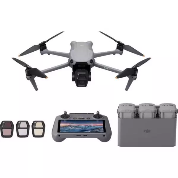 Drone - DJI - Air 3S Fly More Combo (- DJI - RC 2) - Double Caméra CMOS 1 et Télécam 70mm - 14 Stops de Plage Dynamique - RTH