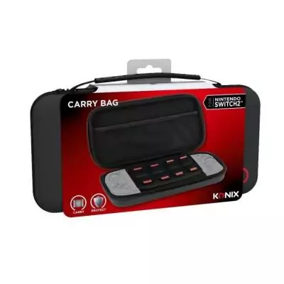 Housse de protection et transport - KONIX - Console Nintendo Switch 2 - Filet rangement accessoires - 8 compartiments jeux - Noi Housse de protection et transport - KONIX - Console Nintendo Switch 2 - Filet rangement accessoires - 8 compartiments jeux - Noi