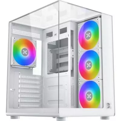 Boîtier PC sans alimentation - XIGMATEK - Aqua Compact Arctic - Cube - Format ATX - 4x120mm A-RGB inclus - Blanc