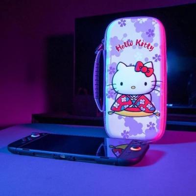 Housse de protection et transport - KONIX - Hello Kitty Nintendo Switch 2 - Rangement accessoires - Motif 3D - Rose