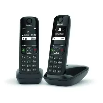 Téléphone Fixe Gigaset AS690 Duo Noir - Pack de 2 Téléphones