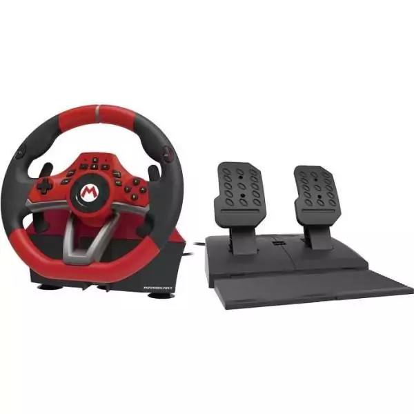 Volant de course Mario Kart Racing Wheel Pro Deluxe - HORI - Nintendo Switch, PC - Pédales - Rouge