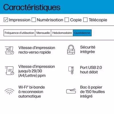 Imprimante HP LaserJet M209dw: Impression laser noir et blanc