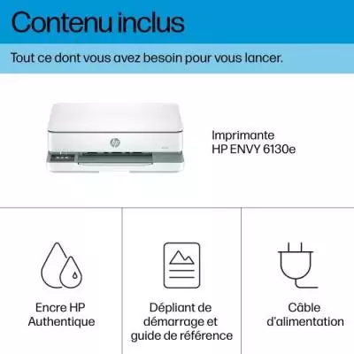 Imprimante HP Envy 6130e Jet d'encre: Couleur, Copie Scan - 3 mois Instant Ink inclus - HP+