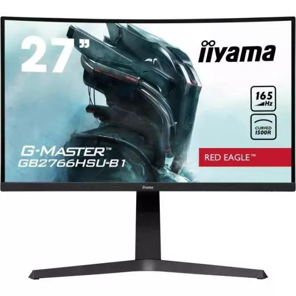 Ecran PC Gamer Incurvé - IIYAMA - 27 - FHD - 165Hz - Dalle VA - 1ms - Ajustable en hauteur - GB2766HSU-B1