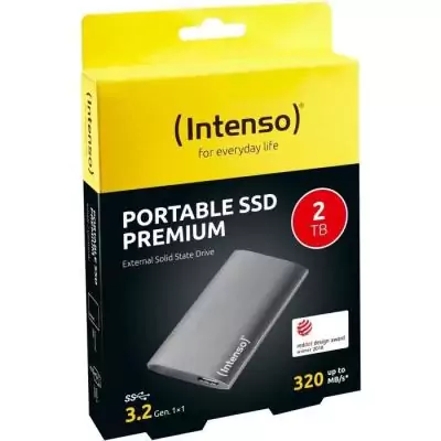 Disque dur SSD externe - INTENSO - PREMIUM - 2 To - Gris Disque dur SSD externe - INTENSO - PREMIUM - 2 To - Gris