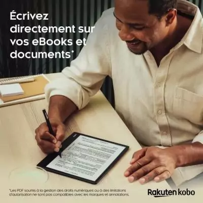 Liseuse Kobo Elipsa 2E – Écran tactile 10,3 – Stylet inclus – WiFi – eBook Reader
