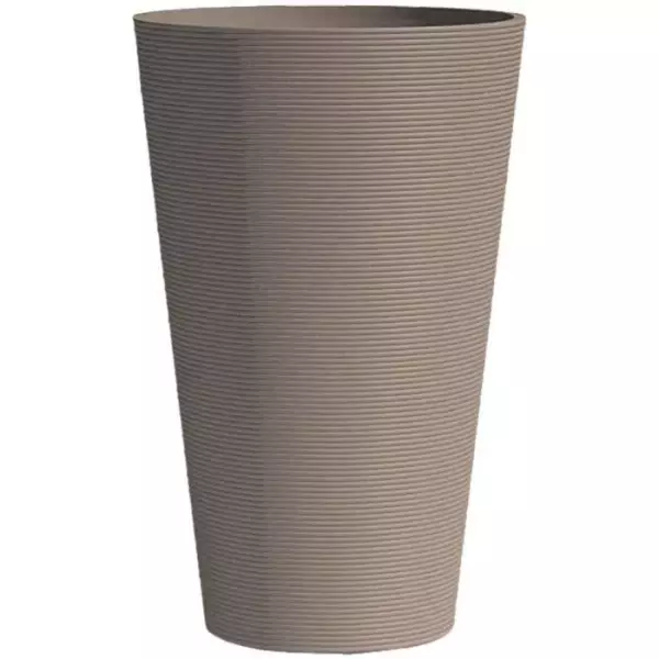 Pot de fleurs haut - GARDEN ID - Green Care Sense Haut Taupe - 55 cm - Garantie de 10 ans - 100% recyclé - Résistance UV et ge