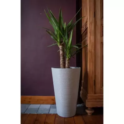 Pot de fleurs haut - GARDEN ID - Pierre bleue - 55 cm - Garantie 10 ans