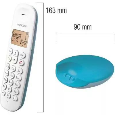 Téléphone fixe sans fil - LOGICOM - DECT ILOA 150 SOLO - Turquoise - Sans répondeur Téléphone fixe sans fil - LOGICOM - DECT ILOA 150 SOLO - Turquoise - Sans répondeur