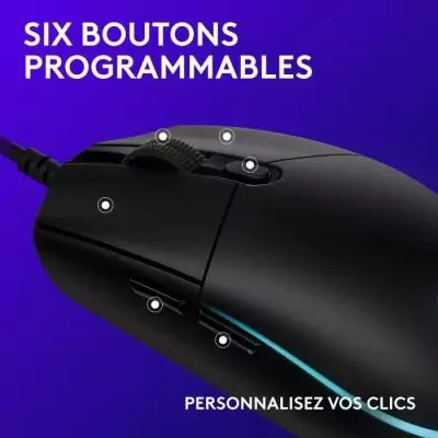 Souris gaming filaire Logitech G203 - Design noir