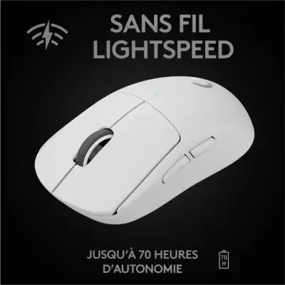 Souris Gamer sans fil Logitech G Pro X Superlight Blanche - Ultra-légère et performante