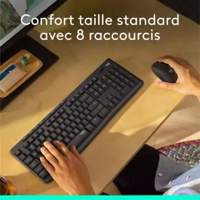 Duo Clavier Souris Logitech MK295 Sans fil Noir - Performances sans Encombre!