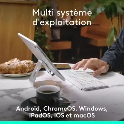 Etui clavier - Logitech - Keys to go 2 - AZERTY - Universel - Gris pâle Etui clavier - Logitech - Keys to go 2 - AZERTY - Universel - Gris pâle