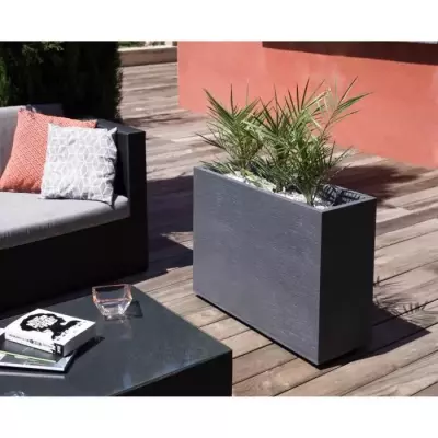 Bac à fleurs Muret Loft Graphit - 46 L - Gris anthracite Bac à fleurs Muret Loft Graphit - 46 L - Gris anthracite