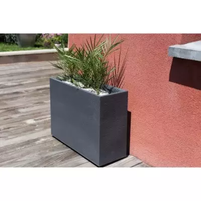Bac à fleurs Muret Loft Graphit - 46 L - Gris anthracite Bac à fleurs Muret Loft Graphit - 46 L - Gris anthracite