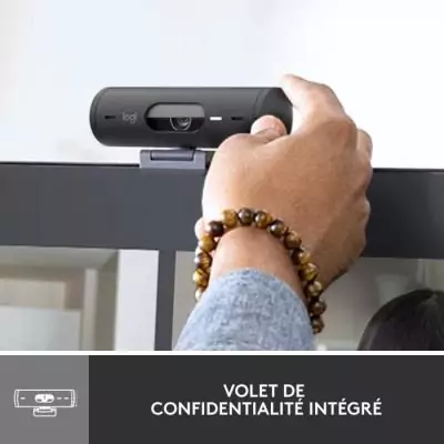 Webcam - Full HD 1080p - Logitech - Brio 500 - Microphone intégré - Graphite