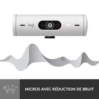 Webcam - Full HD 1080p - Logitech - Brio 500 - Microphone intégré - Blanc Webcam - Full HD 1080p - Logitech - Brio 500 - Microphone intégré - Blanc