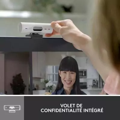Webcam - Full HD 1080p - Logitech - Brio 500 - Microphone intégré - Blanc Webcam - Full HD 1080p - Logitech - Brio 500 - Microphone intégré - Blanc