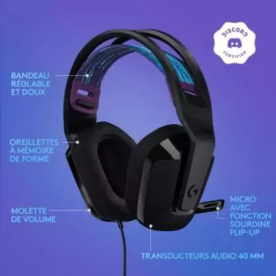 Casque Gamer Logitech G335 - Filaire pour PS5, PS4, Xbox, Switch, PC