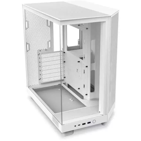 Boitier moyen-tour - NZXT - CC-H61FW-R1 - H6 Flow RGB - Double chambre - Ventilateurs RGB inclus - Blanc