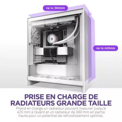 Boitier PC NZXT CM-H72FW-01 H7 Flow Blanc - Design élégant et performant