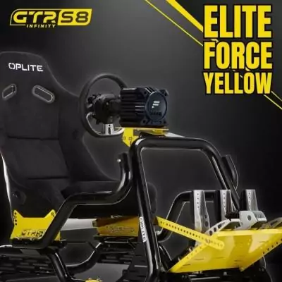 Cockpit de simulation racing - OPLITE - GTR S8 Elite Force - Jaune Cockpit de simulation racing - OPLITE - GTR S8 Elite Force - Jaune