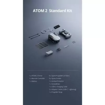 Drone - POTENSIC - ATOM 2 - Kit Standard - Caméra HD/4K - GPS intégré - Autonomie de 31 minutes - Portée de 10 km Drone - POTENSIC - ATOM 2 - Kit Standard - Caméra HD/4K - GPS intégré - Autonomie de 31 minutes - Portée de 10 km