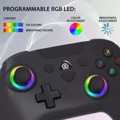 Manette sans fil - SUBSONIC - Switch 2 / Switch - LEDs programmables - Vibrations - Gyroscope - Noire Manette sans fil - SUBSONIC - Switch 2 / Switch - LEDs programmables - Vibrations - Gyroscope - Noire