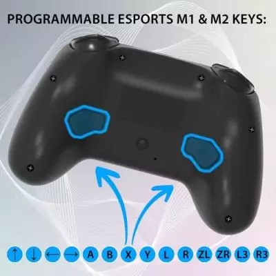 Manette sans fil - SUBSONIC - Switch 2 / Switch - LEDs programmables - Vibrations - Gyroscope - Noire Manette sans fil - SUBSONIC - Switch 2 / Switch - LEDs programmables - Vibrations - Gyroscope - Noire