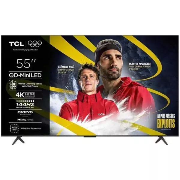 TCL 55C6K - TV QLED MiniLED 55 (140 cm) - 4K UHD 3840x2160 - 144 Hz - Dolby Vision - Google TV - 4xHDMI 2.1 - WiFi