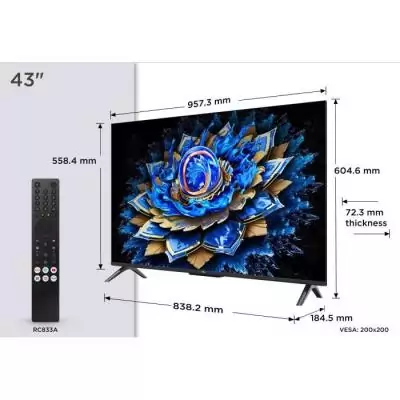 TCL 43T69C: TV QLED 43 (109 cm) 4K UHD HDR10+ - Android TV - Wi-Fi