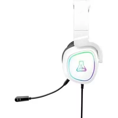 Casque Gamer Filaire Blanc - The G-Lab KORP RADIUM: Microphone RGB