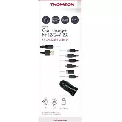 Kit chargeur de voiture Thomson 12/24V 2A avec 6 connecteurs:Compatible MINI USB–MICRO USB– NOKIA 6110 –NOKIA MINI-USB-C- Kit chargeur de voiture Thomson 12/24V 2A avec 6 connecteurs:Compatible MINI USB–MICRO USB– NOKIA 6110 –NOKIA MINI-USB-C-