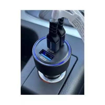 Chargeur voiture Thomson 12/24V 60W 2x USB-C + USB-A: PD 30W + QC 3.0 18W - Protection contre surtensions et courts-circuits