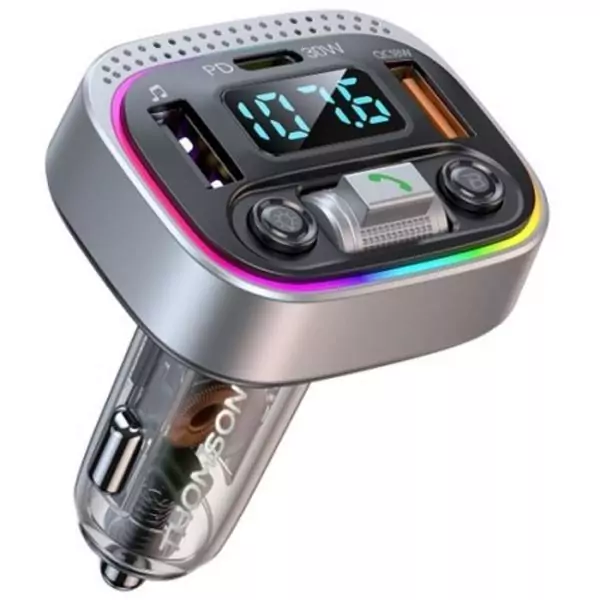 Transmetteur FM Bluetooth Version 5.4 - THOMSON - 12/24V - 48 W -QC 3.0 & PD 30W pour une charge rapide et efficace de vos appar