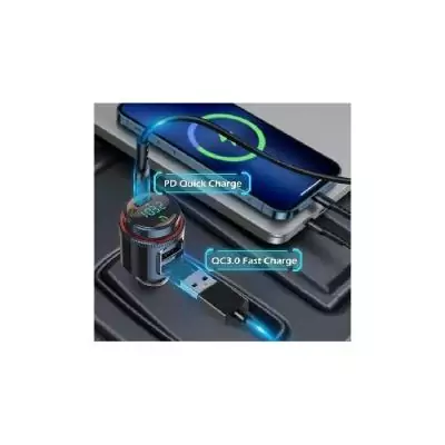 Transmetteur FM Bluetooth Version 5.4 -THOMSON-12/24V 48 W-2USB-A QC 3.0&PD 30W pour une charge rapide et efficace de vos appare